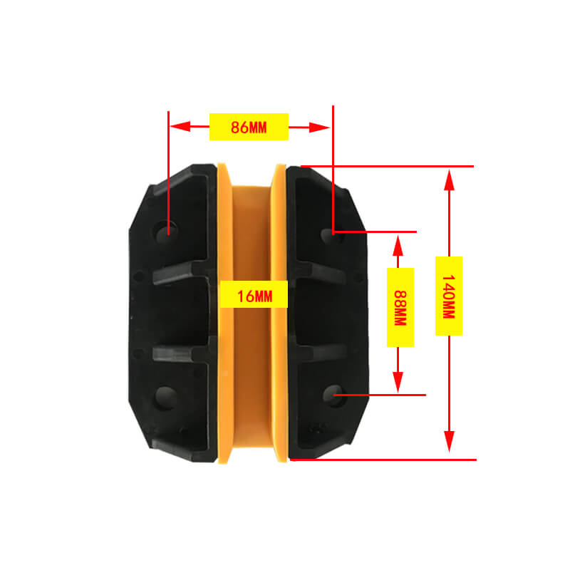 Lote de 4 zapatas guía para contrapeso de ascensor, longitud 140 mm, para 10/16 mm