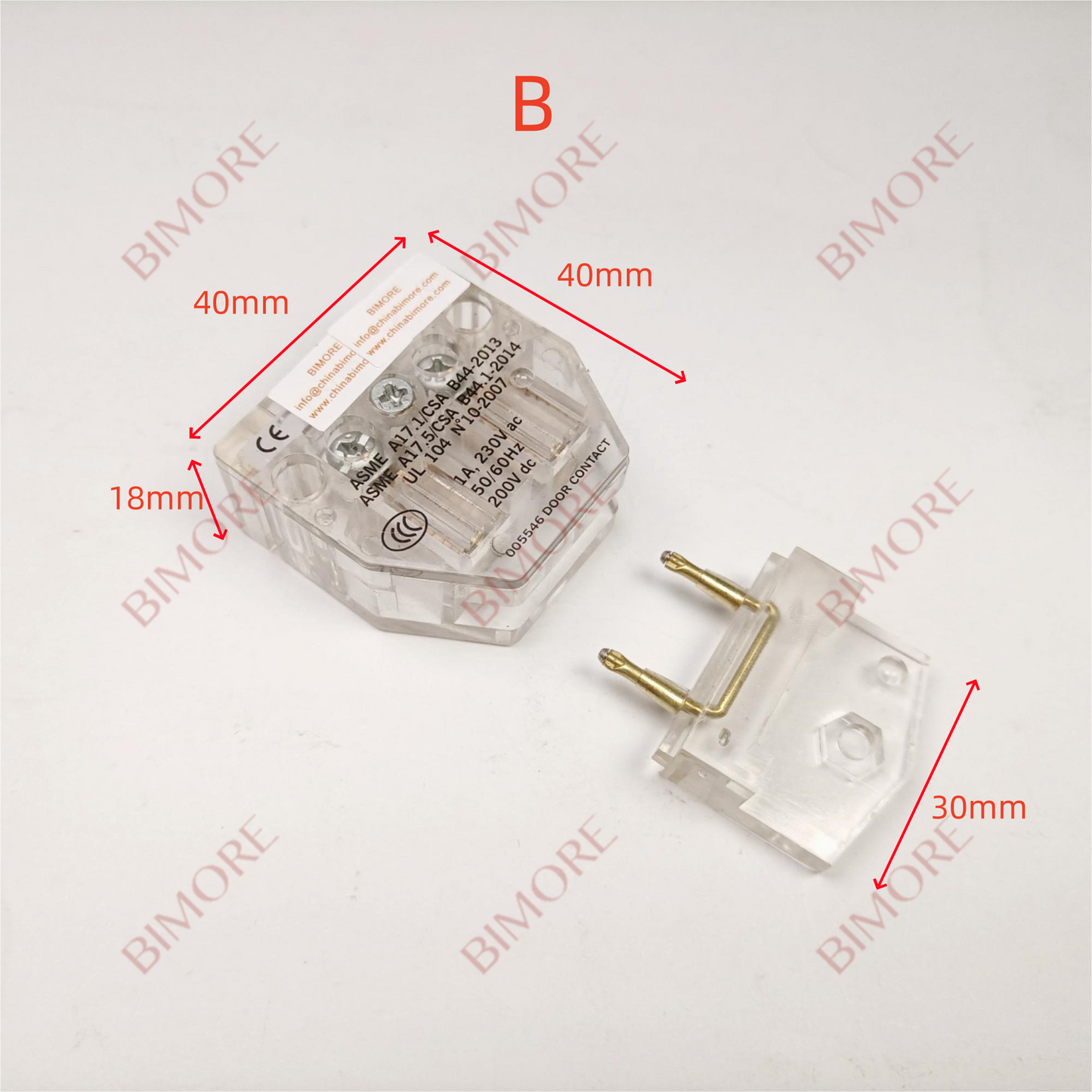 10SETS/LOT Elevator Door Contact Trapezoidal Lock Switch L=40mm/60mm ASME 005546 000419