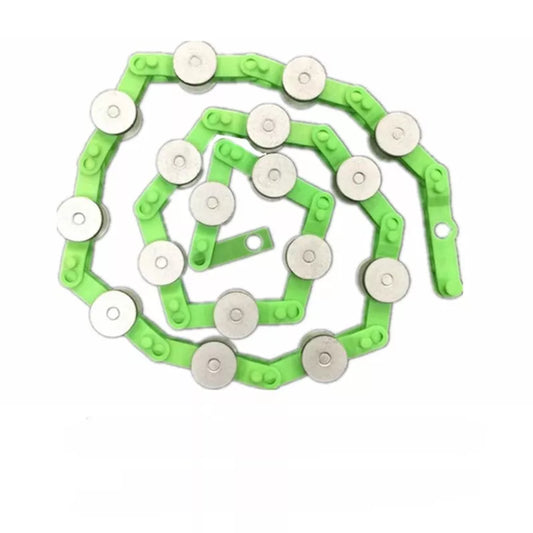 Cadena de retorno para pasamanos de escalera mecánica, color verde, 17 pares de rodamientos, diámetro 24 mm, ancho 6 mm, 4 unidades por lote