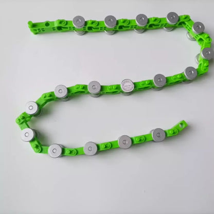Cadena de retorno para pasamanos de escalera mecánica, color verde, 17 pares de rodamientos, diámetro 24 mm, ancho 6 mm, 4 unidades por lote