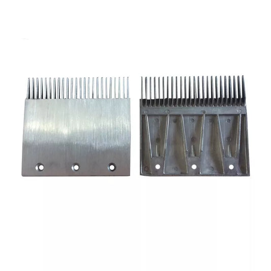 Lote de 5 unidades de peine de aluminio para escalera mecánica (4090150000), 24 dientes, longitud 204 mm, ancho 191 mm, 3 orificios.
