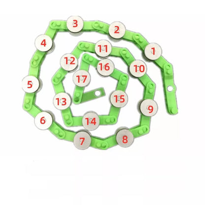 Cadena de retorno para pasamanos de escalera mecánica, color verde, 17 pares de rodamientos, diámetro 24 mm, ancho 6 mm, 4 unidades por lote
