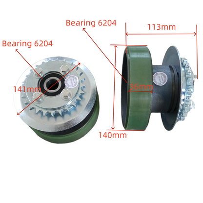 1PC/LOT Escalator Drive Assembly Roller 141x36x6204 OD 140mm W 36mm Bearing 6204 25T Single Row Gear Bearing 6204 Customized