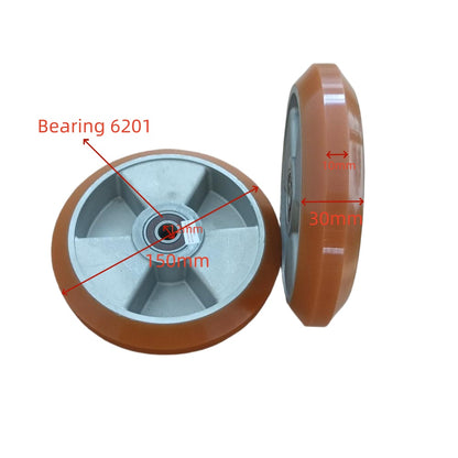 5PCS/LOT Elevator R3 High Speed Guide Shoe Roller 150*30*6201 OD 150mm W 30mm Bearing 6201 Orange Wheel Working Face W 10mm