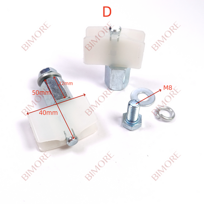50 piezas/lote 50 piezas de deslizadores de zapata para guía de puerta de ascensor (largo 40 mm, alto 42 mm/50 mm, sótano 18/25 mm)