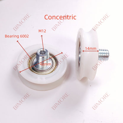Lote de 20 rodillos elevadores concéntricos/excéntricos, 48 ​​x 14 x 6002, diámetro 48 mm, ancho 14 mm, M12