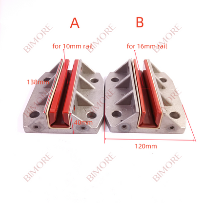Lote de 10 zapatas guía para contrapeso de ascensor, 59370732, longitud 140 mm, para piezas 5200 y 5500, 140 x 10 y 140 x 16
