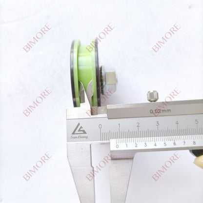 Lote de 10 rodillos para puerta de ascensor FAA456X1 con eje D56/10 mm, ancho 16 mm, M10, color verde, 56 x 16 mm