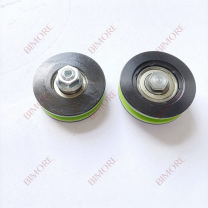 Lote de 10 rodillos para puerta de ascensor FAA456X1 con eje D56/10 mm, ancho 16 mm, M10, color verde, 56 x 16 mm