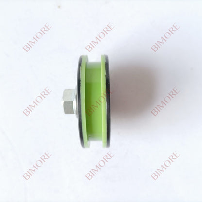 Lote de 10 rodillos para puerta de ascensor FAA456X1 con eje D56/10 mm, ancho 16 mm, M10, color verde, 56 x 16 mm