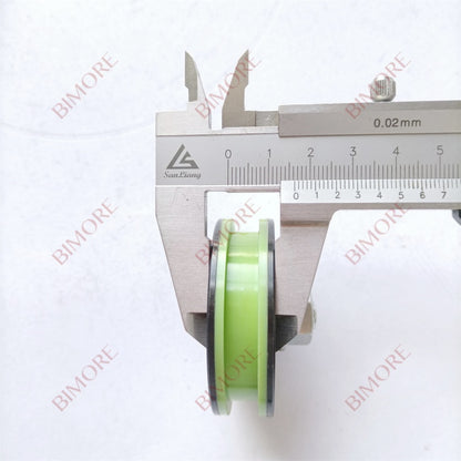 Lote de 10 rodillos para puerta de ascensor FAA456X1 con eje D56/10 mm, ancho 16 mm, M10, color verde, 56 x 16 mm