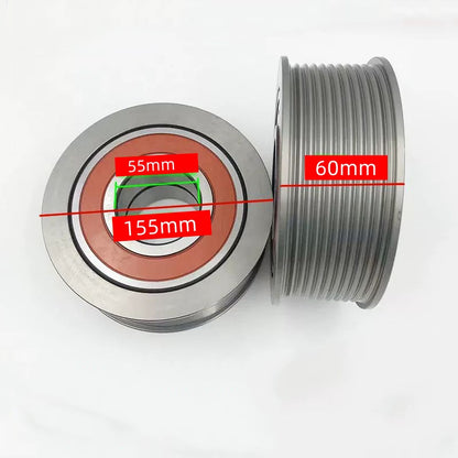 1PC/LOT PV50 Steel Belt Pulley Roller Elevator Car Parts Bearing Wheel ID 59384630 10 Slots 155*60 OD 155mm H 60mm ID 55mm