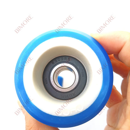 Lote de 20 rodillos de soporte para pasamanos de escalera mecánica XAA290CZ1, color azul, 60 x 55 x 6202 mm de diámetro exterior, 60 mm de ancho y 55 mm de ancho.