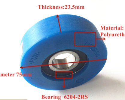 20PCS/LOT 75*20*6204 1705060100 Esclator Step Chain Roller D 75/20 H 23.5 mm Bearing 6204