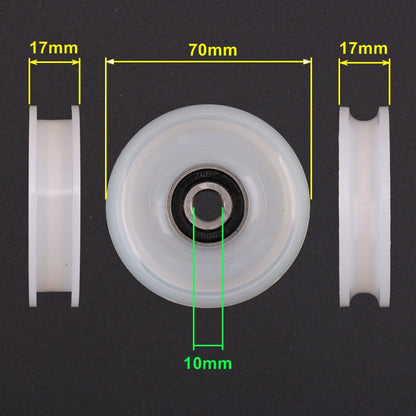 20PCS/LOT 70*17*6200 Elevator Door Hanging Wheel Roller OD 70mm W 17mm ID 10mm for S8 Nylon Bearing 6200
