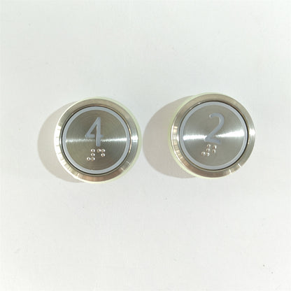 10PCS Elevator Parts 863233 H03 Stainless Elevator Button WHITE LIGHT With Braille (Number1-10 each 1pc))