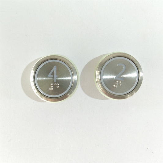 10PCS Elevator Parts 863233 H03 Stainless Elevator Button WHITE LIGHT With Braille (Number1-10 each 1pc))