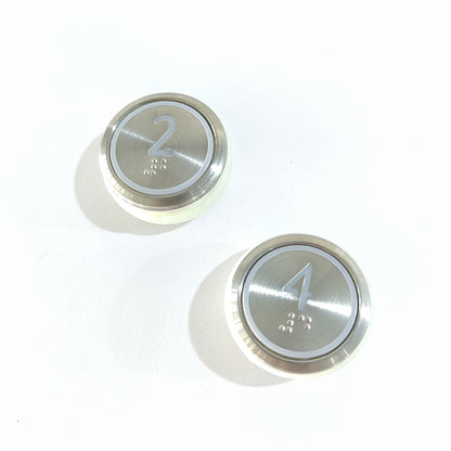 10PCS Elevator Parts 863233 H03 Stainless Elevator Button WHITE LIGHT With Braille (Number1-10 each 1pc))