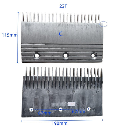 5PCS/LOT Escalator Comb Plate 22T 24T ALX200363H ALX200363R ALX200363 AL L 190mm/204mm W 115mm 3 Holes