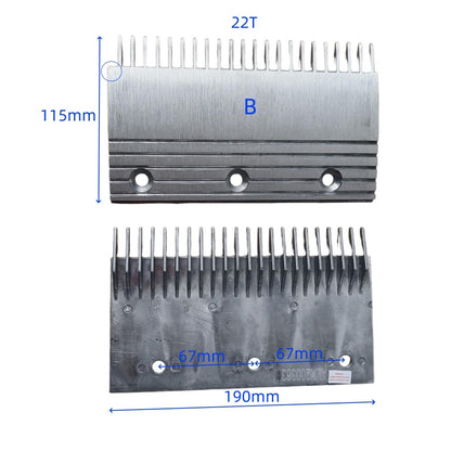 5PCS/LOT Escalator Comb Plate 22T 24T ALX200363H ALX200363R ALX200363 AL L 190mm/204mm W 115mm 3 Holes