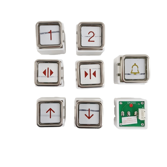 Elevator Push Button Square DA200 DC 24V/12V Red Light Without Braille Slot Opening Facing Outward