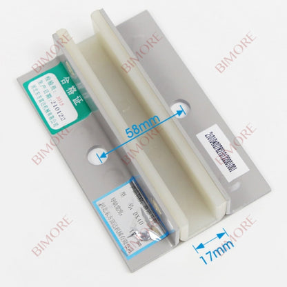 Lote de 4 zapatas guía para contrapeso de elevador DX4D (largo x ancho x alto): 140 mm, 92 mm y 33 mm de alto para 9,5/10,5/16,5/17 mm.