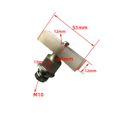 Lote de 20 deslizadores de puerta de ascensor BIMORE (longitud: 50 mm, altura: 35 mm, grosor: 12 mm).