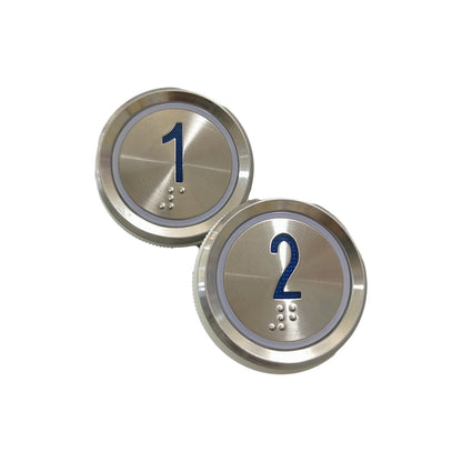 10pcs Elevator Button KAN-XL-10  With Braille DC24V Blue Light Mounting Hole 35mm Lift Round Buttons
