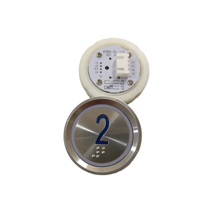 10pcs Elevator Button KAN-XL-10  With Braille DC24V Blue Light Mounting Hole 35mm Lift Round Buttons