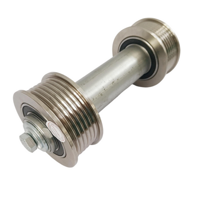 1PC/LOT Elevator Car Anti Jumping Steel Belt Wheel for PV30 3300 3600 Lift Parts Double Bearing Wheel 6 Slots 93*40*6008 D 93mm/85mm W 40mm H 40mm Axle L 224mm Screw 250mm M12