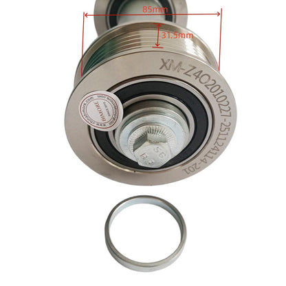 1PC/LOT Elevator Car Anti Jumping Steel Belt Wheel for PV30 3300 3600 Lift Parts Double Bearing Wheel 6 Slots 93*40*6008 D 93mm/85mm W 40mm H 40mm Axle L 224mm Screw 250mm M12