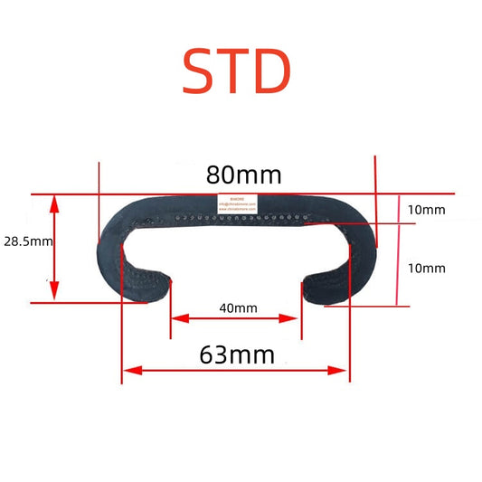 Escalator Handrail Black Rubber Belt STD Type W 80mm H 28.5mm Customized Length